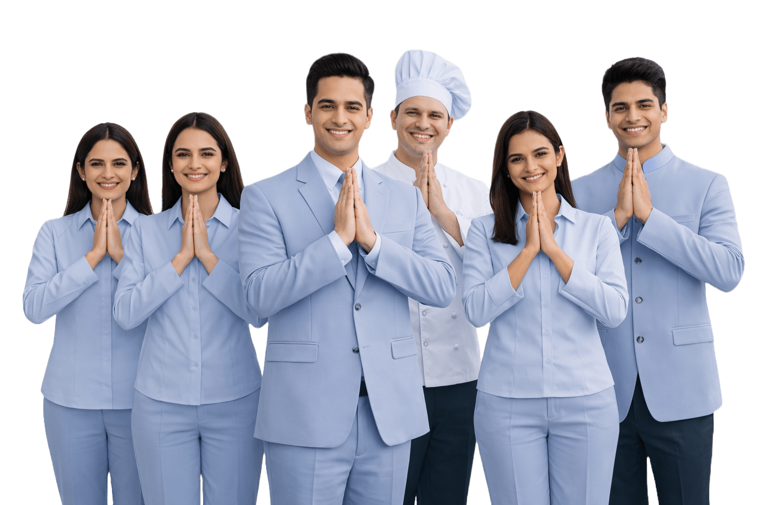 Hotel staff welcoming guests